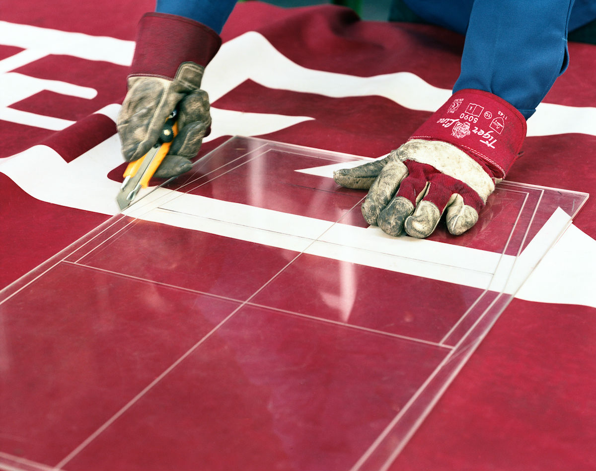 Freitag worker at the factory
