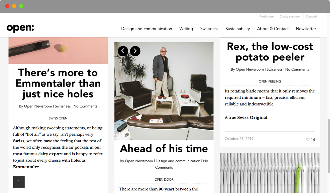 Open, the Prodir blog