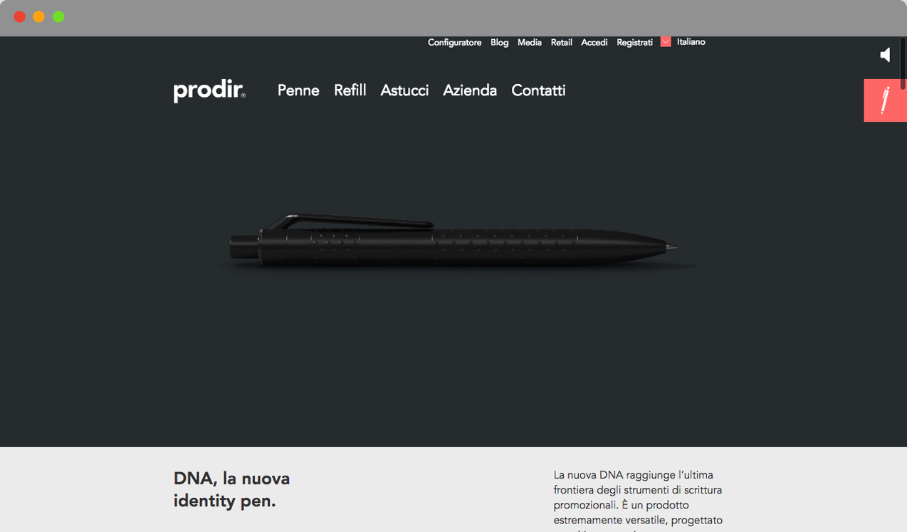 Prodir.com homepage